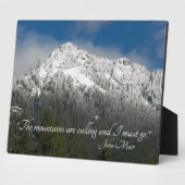 Plaque Photo Les montagnes appellent Citation Snowy Mountain (Côté)