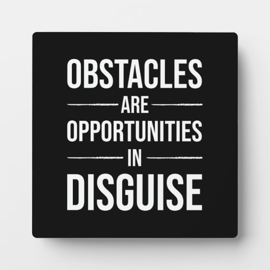 Plaque Photo Les Obstacles Sont Des Opportunités - Gym, Hustle, (Devant)