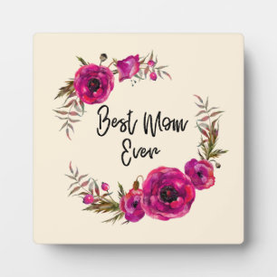 Plaque Photo Les pavots rose Fuchsia Meilleure Maman Jamais - F
