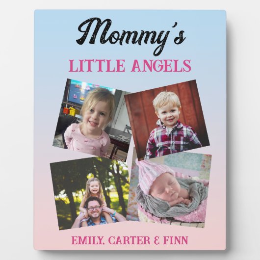 Plaque Photo Les petits anges de maman | Cadeau photo (Devant)