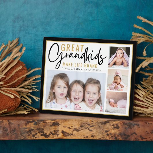 Plaque Photo Les petits font la vie Grands grands-parents 4 Pho (Côté)