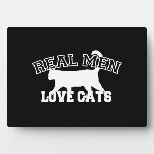 Plaque Photo Les vrais hommes aiment les chats Silhouette (Devant)