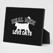 Plaque Photo Les vrais hommes aiment les chats Silhouette (Côté)