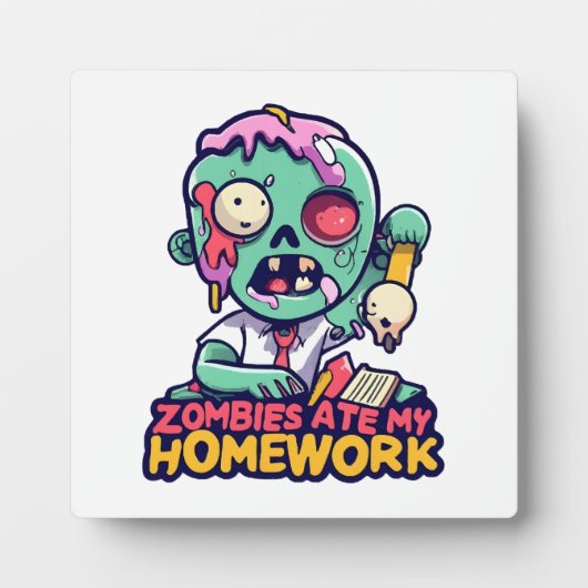Plaque Photo Les Zombies mangent mes devoirs (Devant)