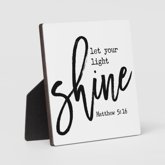 Plaque Photo Let your light shine Matthew 5:16 Christian Sign (Recto)
