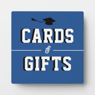 Plaque Photo Letterman Graduation BLUE Cards & Favors 