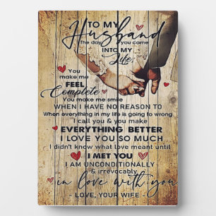 Plaque Photo Lettre À Mon Mari, Belle Citations Cadeau