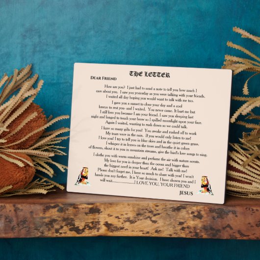 PLAQUE PHOTO LETTRE DE JÉSUS (Côté)