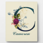 PLAQUE PHOTO LETTRE FLEURIE FLAGRANTE 'C' (Devant)