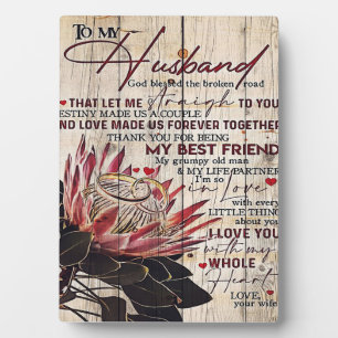 Plaque Photo Lettre mignonne au mari Cadeau Design Cool