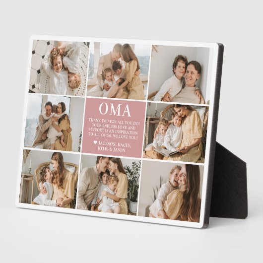 Plaque Photo Lettre Oma personnalisée (Côté)