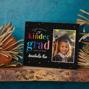 Plaque Photo Lettres arc-en-ciel colorées   Kinder Graduate Pho