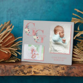 Plaque Photo Lettres florales de Grand-mère GG | 2 Photo (Côté)