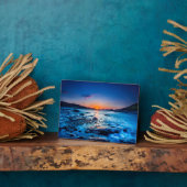 Plaque Photo Lever De Soleil Au-Dessus D'Horizon À Seashore À L (Côté)