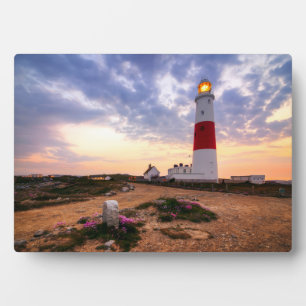 Plaque Photo Lever De Soleil D'Or Au Phare Portland Bill