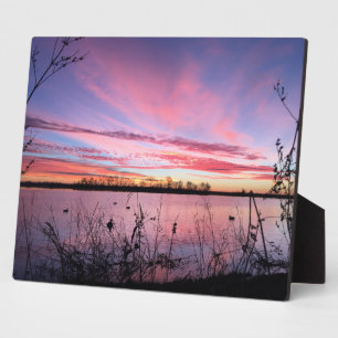 Plaque Photo Lever du soleil dans la toile aveugle de canard
