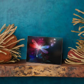 Plaque Photo libellule rouge brillante (Côté)