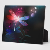 Plaque Photo libellule rouge brillante (Côté)