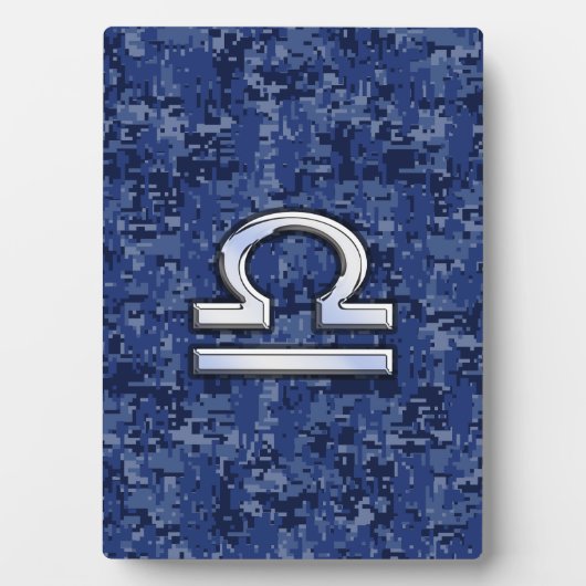 Plaque Photo Libra Zodiac Connexion Camouflage numérique bleu (Devant)