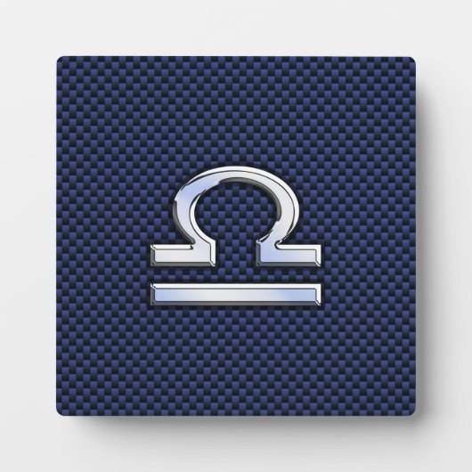 Plaque Photo Libra Zodiac Connexion en fibre de carbone bleu (Devant)