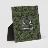 Plaque Photo Libra Zodiac Symbole de Green Digital Camouflage (Recto)