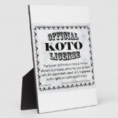 Plaque Photo Licence Koto (Côté)