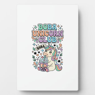 Plaque Photo Licorne Boba Licorne Club Kawaii Typographie Desig