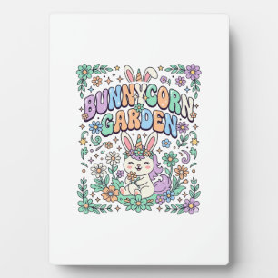Plaque Photo Licorne Bunnycorn Jardin Kawaii Typographie Design