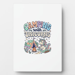 Plaque Photo Licorne Camping avec Licorne Kawaii Autocollant et