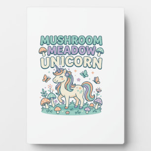 Plaque Photo Licorne Champignon Prairie Licorne T-Shirt Mode De
