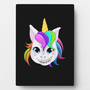 Plaque Photo Licorne Cool Avec Un Appareil Dentaire Drôle Corne