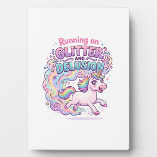 Plaque Photo Licorne courant sur Brillant et Illusion Charme M