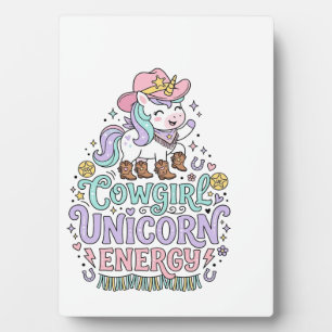 Plaque Photo Licorne Cowgirl Licorne Énergie Mignon Produit Pas