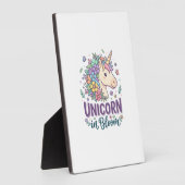 Plaque Photo Licorne en fleurs, typographie gras, impression à  (Côté)