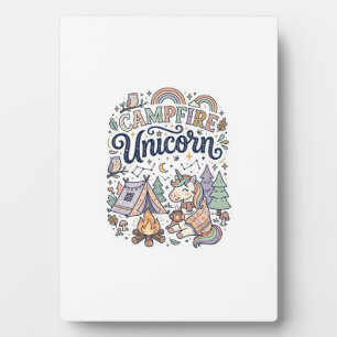 Plaque Photo Licorne Feu de camp Licorne Autocollant vectoriel 