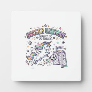 Plaque Photo Licorne Football Licorne Étoile Drôle Vector Desig