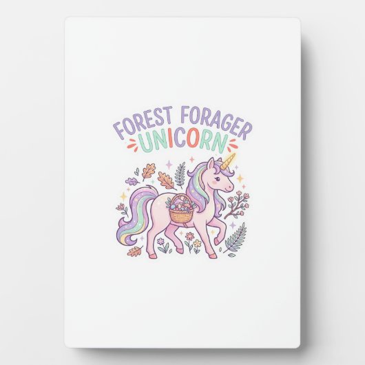 Plaque Photo Licorne Forest Forager Licorne Conception Graphiqu (Devant)