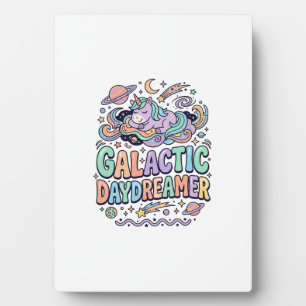 Plaque Photo Licorne Galactique Rêveuse Kawaii Autocollant et T