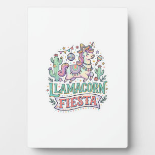 Plaque Photo Licorne Llamacorne Fiesta Vecteur Premium POD Artw
