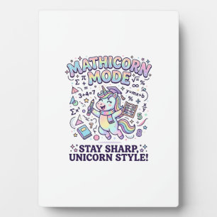 Plaque Photo Licorne Mathicorne Mode Charmant Fond Blanc D