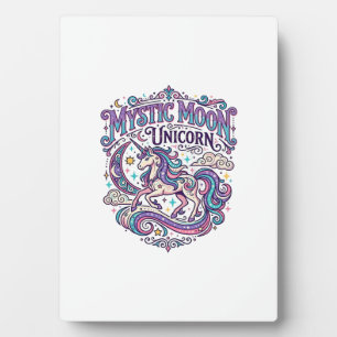 Plaque Photo Licorne Mystique Lune Licorne Coloré