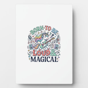 Plaque Photo Licorne née pour être forte et magique Blanc Origi