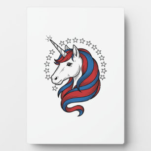 Plaque Photo Licorne Patriotique Gravure Vintage Design Vectori