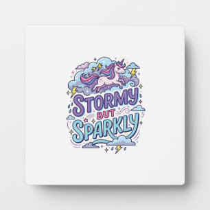 Plaque Photo Licorne Tempétueux mais Étincelant Rétro Style Cad