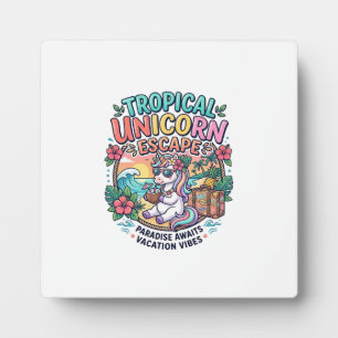 Plaque Photo Licorne Tropical Licorne Évasion POD Prêt POD Artw