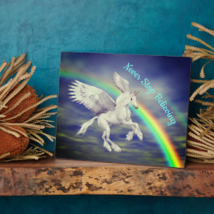 Plaque Photo Licorne Volante Croire Toujours Inspirante