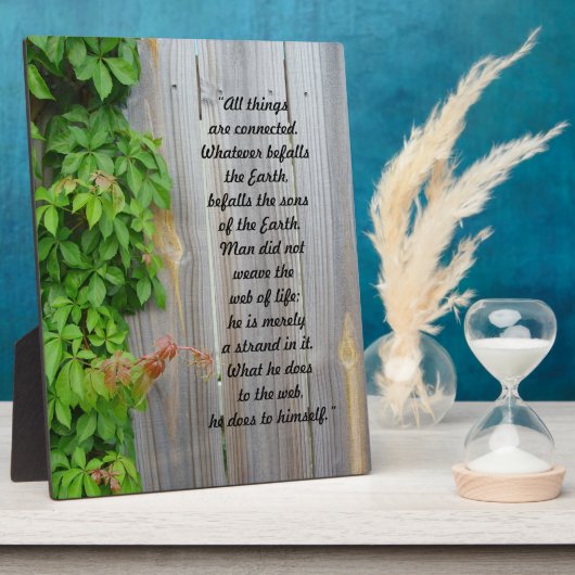 Plaque Photo Lierre sur une clôture en bois "Toutes les choses (Côté)