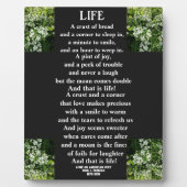Plaque Photo LIFE poem (Devant)