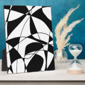 Plaque Photo Lignes noires et blanches, motif d'impression coul (Côté)