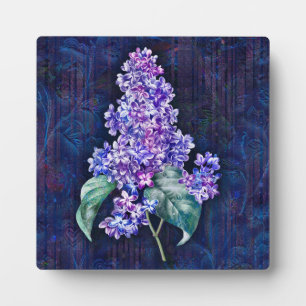 Plaque Photo Lilas pourpre sur fond décoratif marine
